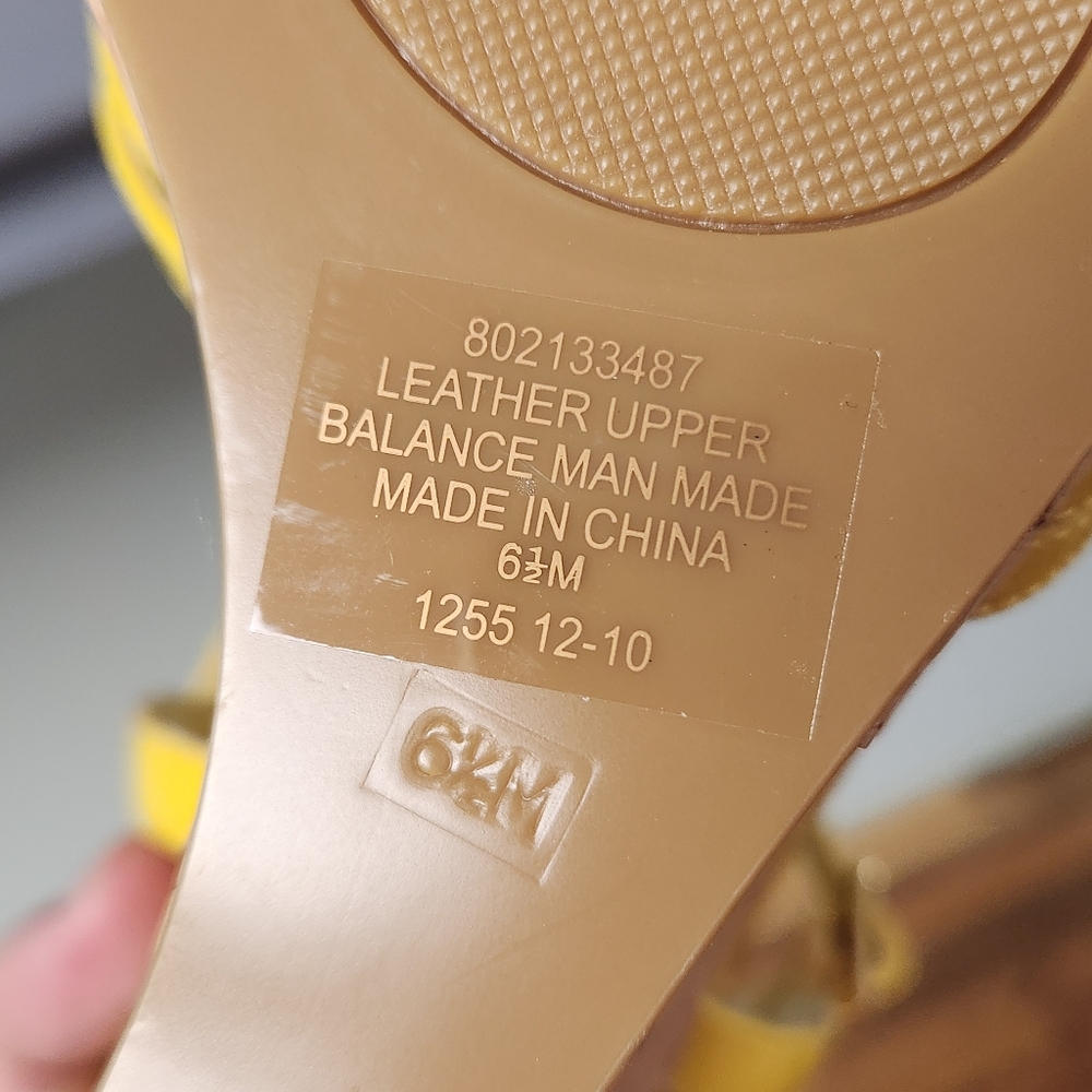 Ralph Lauren Yellow Strappy Wedge Sandals - Picture 8 of 9